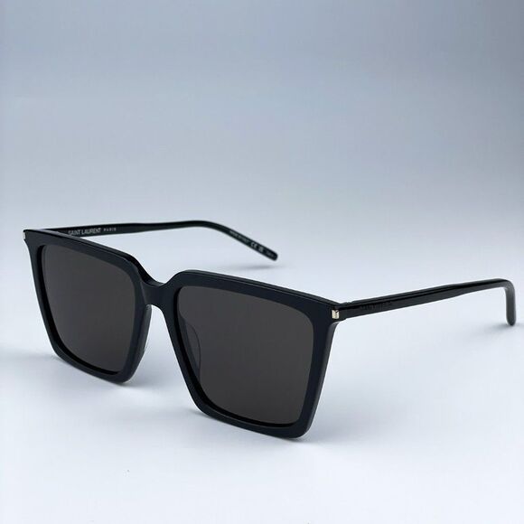 NEW Saint Laurent SL474 001 Black Square Unisex Sunglasses - Picture 6 of 13